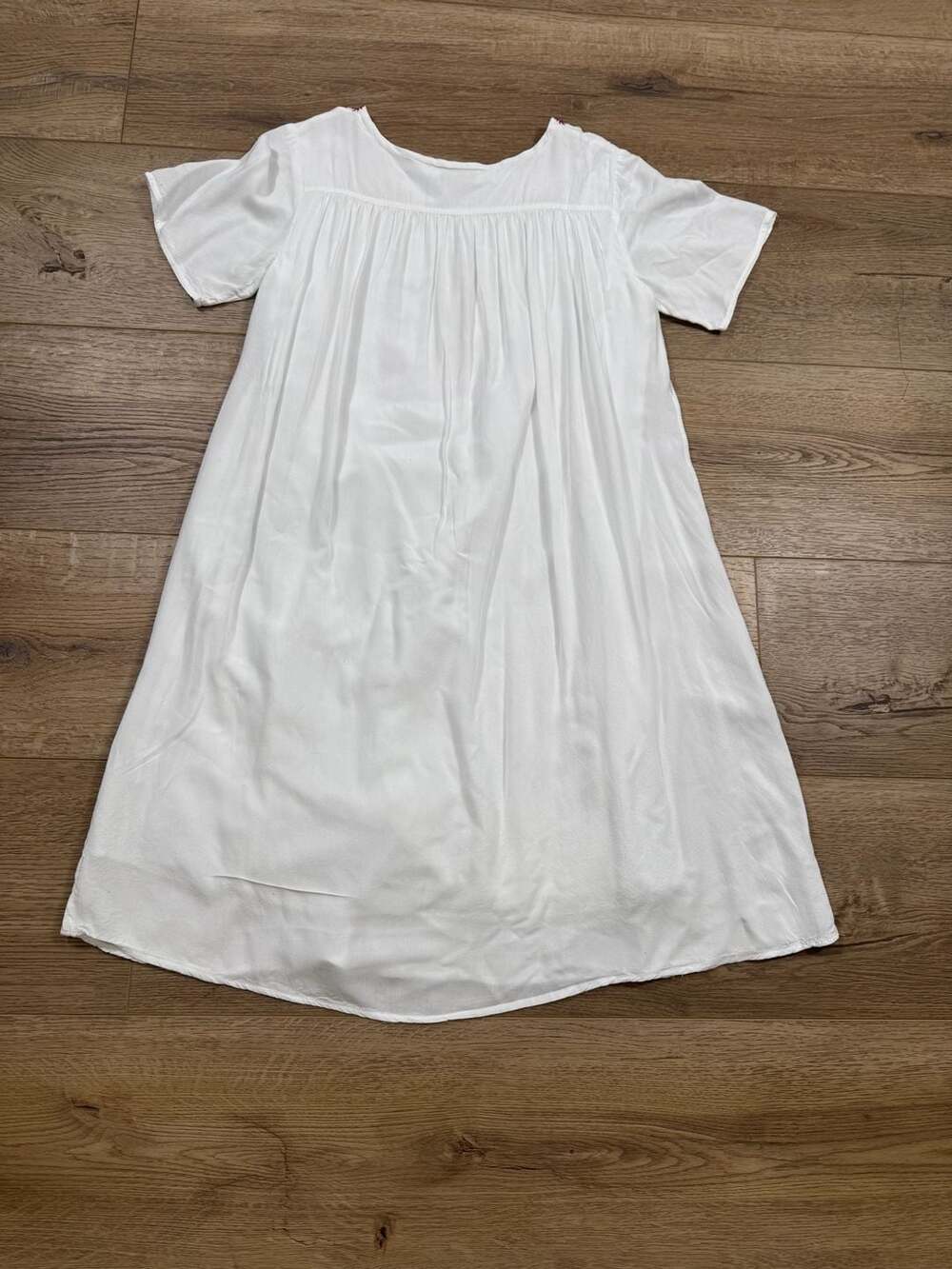 Brickyard Buffalo White Floral Embroidered Shift Dress S Boho Rayon - Picture 12 of 12